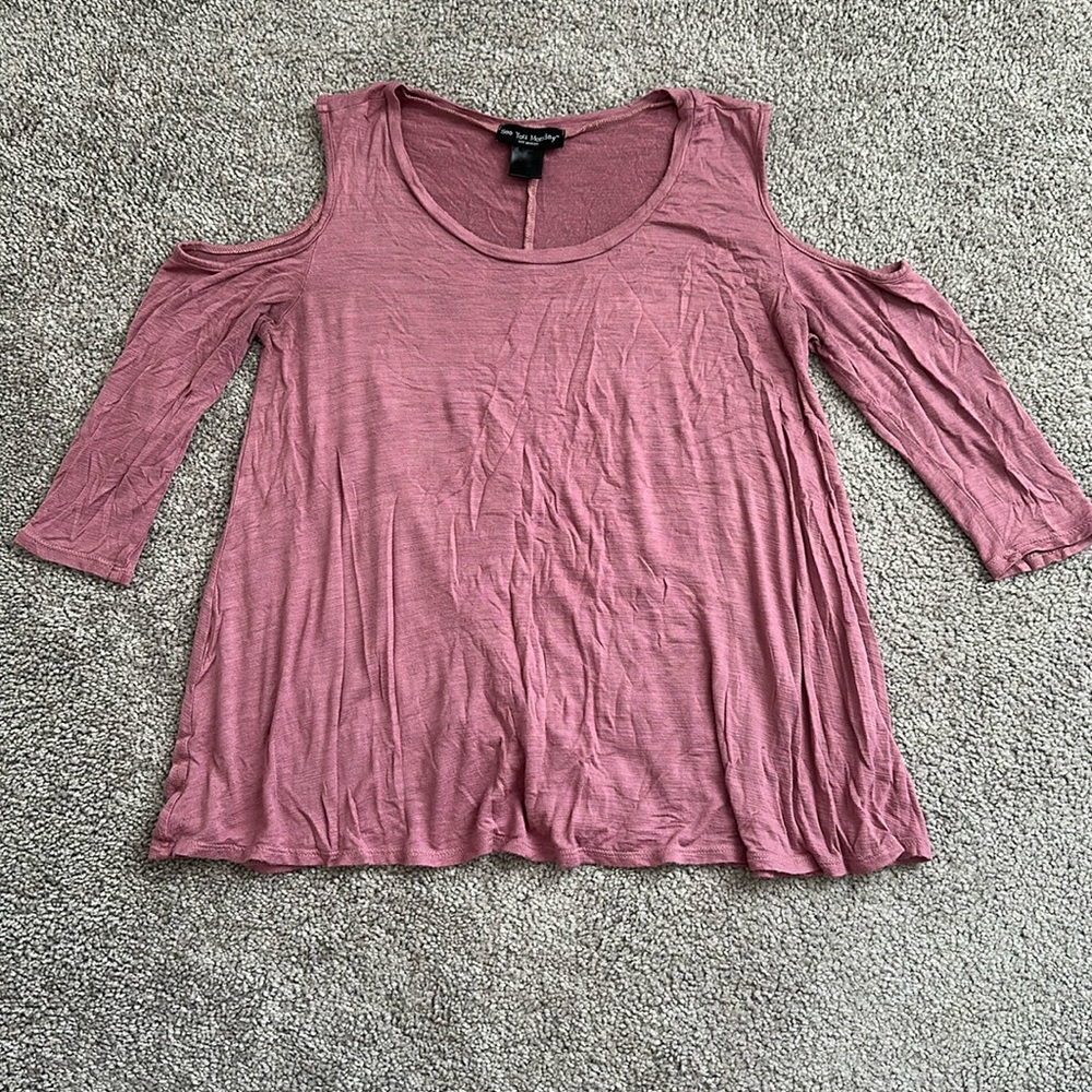 Flowy Purple T-Shirt with Shoulder cut-outs